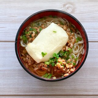 切り餅納豆入り あったかお蕎麦 ♪